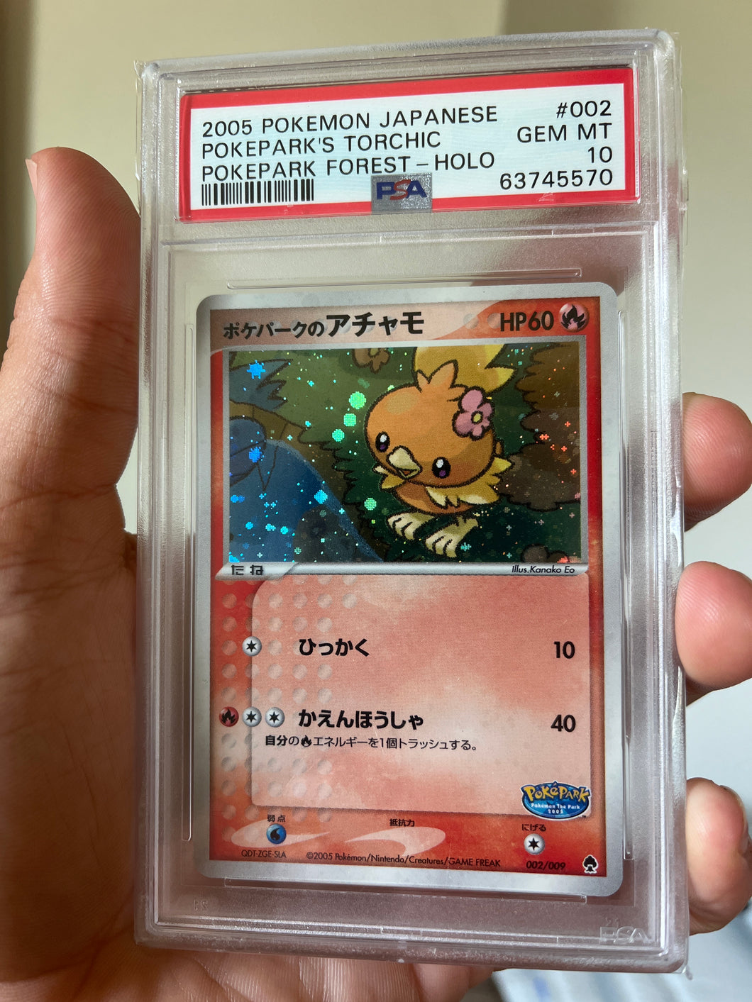 PSA 10 2005 Poképark Forest File - Torchic Holo (Low Pop!)